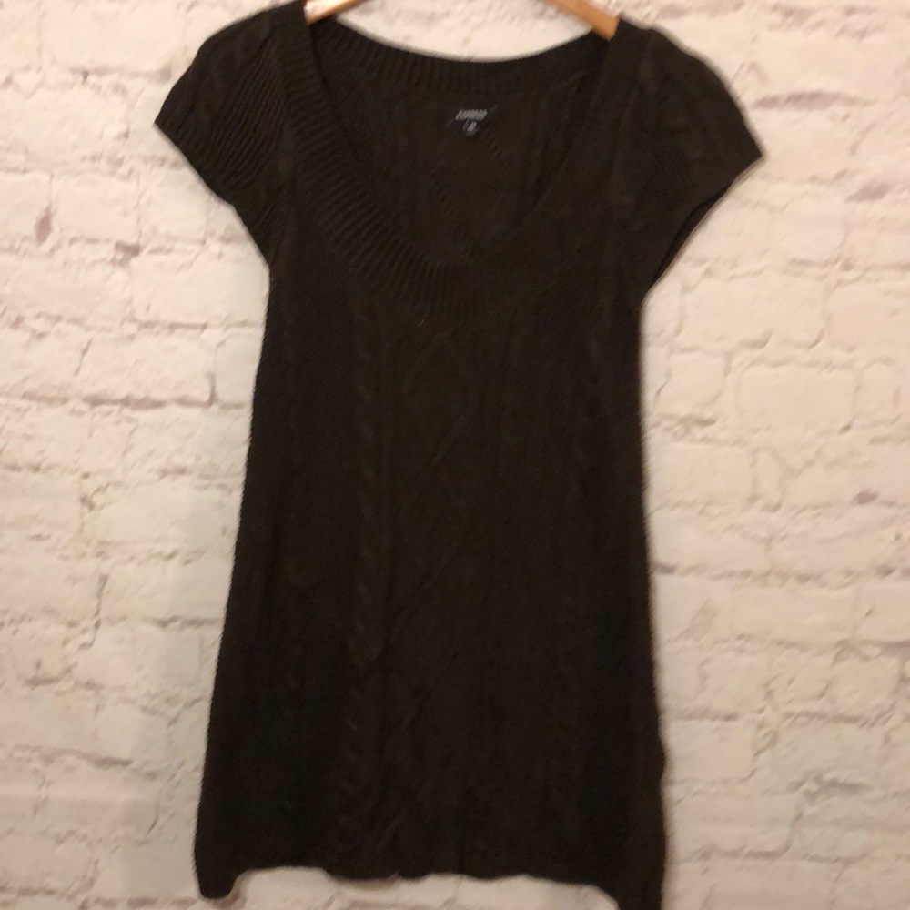 EXPRESS TUNIC STYLE DARK BROWN KNIT SWEATER